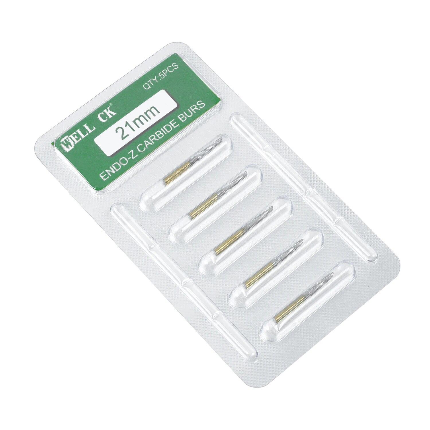 

5 шт./кор. WELLCK, стоматологические эндо-Z карбидные боры, хирургические эндодонтические вольфрамовые фрезы для кости, сверло FG 1,6 мм для высокоскоростного наконечника 21mm Endo Z