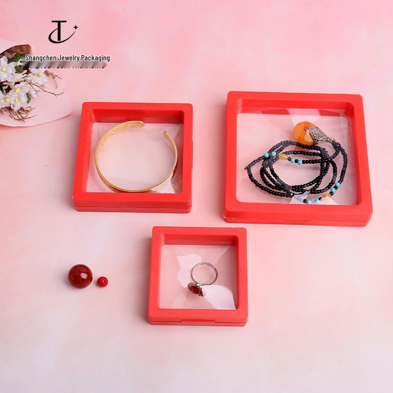 Red Jewelry Display and Storage Box for Earrings and Pendants