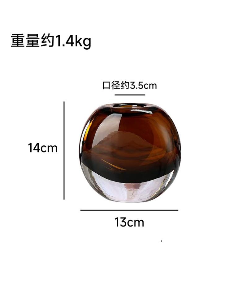 Glass Vase Vintage High-End Feel Model Home Hydroponic Flower Arrangement Living Room Craft Ornament