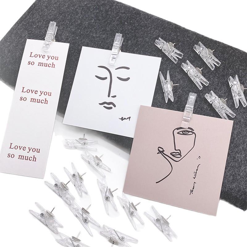 20 Clear Thumbtacks: Damage-Free Wall & Photo Decor Pins for Cork Boards and Felt