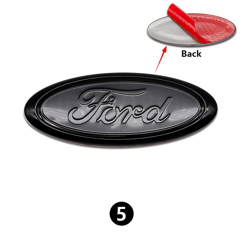 AJI1 ABS Car Front Grille Rear Trunk Logo Emblem Stickers For Ford Focus Edge Mondeo Ecosport Fusion Ranger Fiesta Kuga Accessories