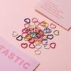 50pcs/lot Colorful 14mm Heart Jump Rings Open Split Rings Jump Rings Connector For Diy Jewelry Makings Findings Supplies