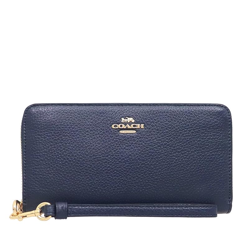 

[coach] Wallet (Long Wallet) FC4451 C4451 Pebble Leather Long Zip Around (with Strap) Ladies [Outlet Item] [Brand] [Parallel Import], #03 Midnight