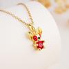 Fashion Pendant Necklace Cartoon Stitch Stainless Steel Link Chain 18K Gold Plated Zirconia Unisex No Fade No Allergy