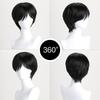 12 Inch Men Black Short Straight Side Bangs Cosplay Costume Wig Synthetic Hair High Temperture Fiber