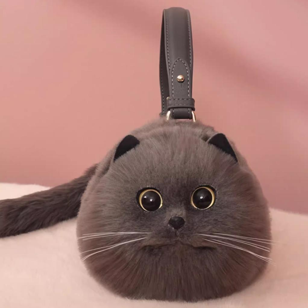 Herbst Winter Plüsch Niedliche Katze Umhängetasche Damen Kleine Umhängetasche Handgemacht Vielseitige Messenger Tasche