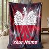 Custom Text Flannel Throw Blanket, Lightweight Cozy Bed Sofa BlanketPoland Football