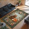 Forest Theme Crystal Velvet Floor Rug Personalized Custom Name Text Warm Carpet Home Decoration