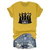 Maglietta casual da donna con stampa, scollo tondo, pullover, manica corta