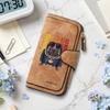 Cool Pug Pattern Long Wallet Fashion Multi Card Slot Zipper Purse for Daily Use