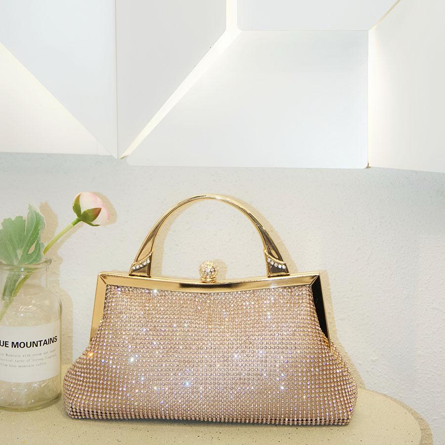 creativity, foreign style small bag, versatile clip chain, diamond-encrusted messenger bag, dinner bag.