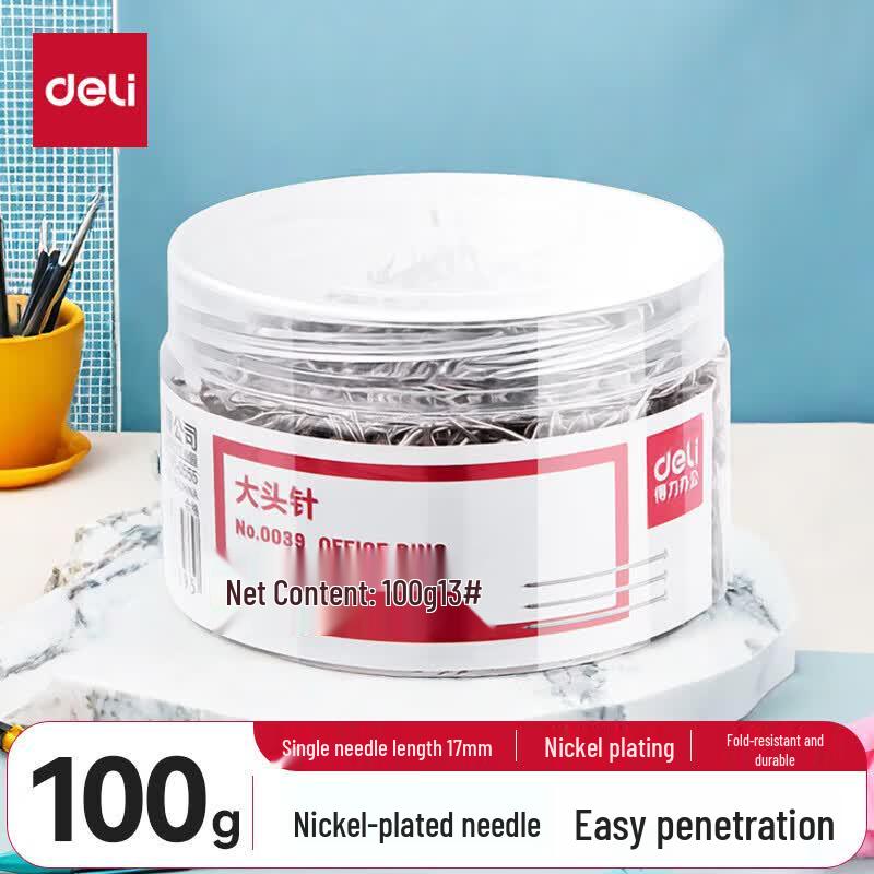 Deli Nickel-Plated Pushpins