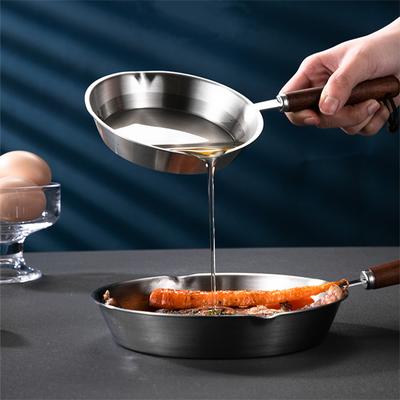 304 Stainless Steel Mini Frying Pan Family Fried Egg Breakfast Saucepan Induction Cooker Small Non-Stick Oil Splashing Pot