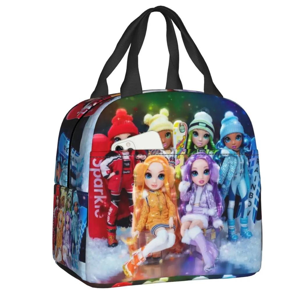 Rainbow High Isolierte Lunch-Tragetasche für Damen Sunny Madison Tragbare Kühltasche Thermische Lebensmittel-Lunchbox Outdoor Camping Reisen