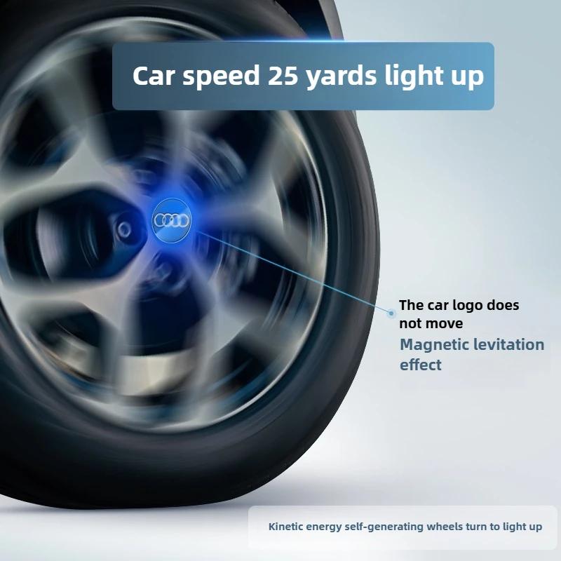0cypd 4pcs Hub Led Lights Cap Car Floating Illumination Wheel Center Covers Caps For A3 A4 A5 A6 A7 A8 S4 Q7 Q3 Q5 Sticker cypd0