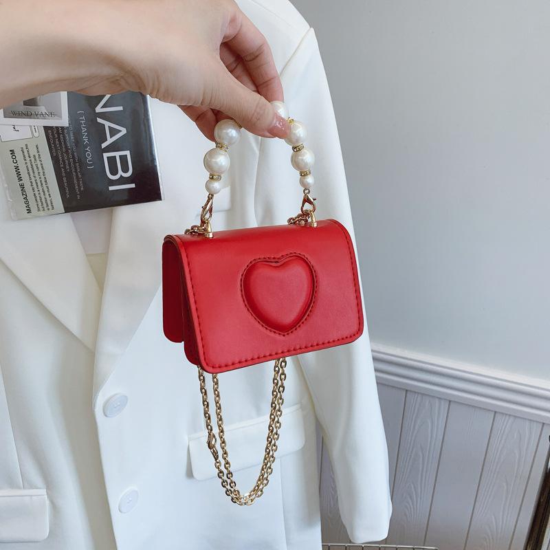 2025 new spring and summer cute fashion love shoulder messenger bag boys and girls change accessories small square bag