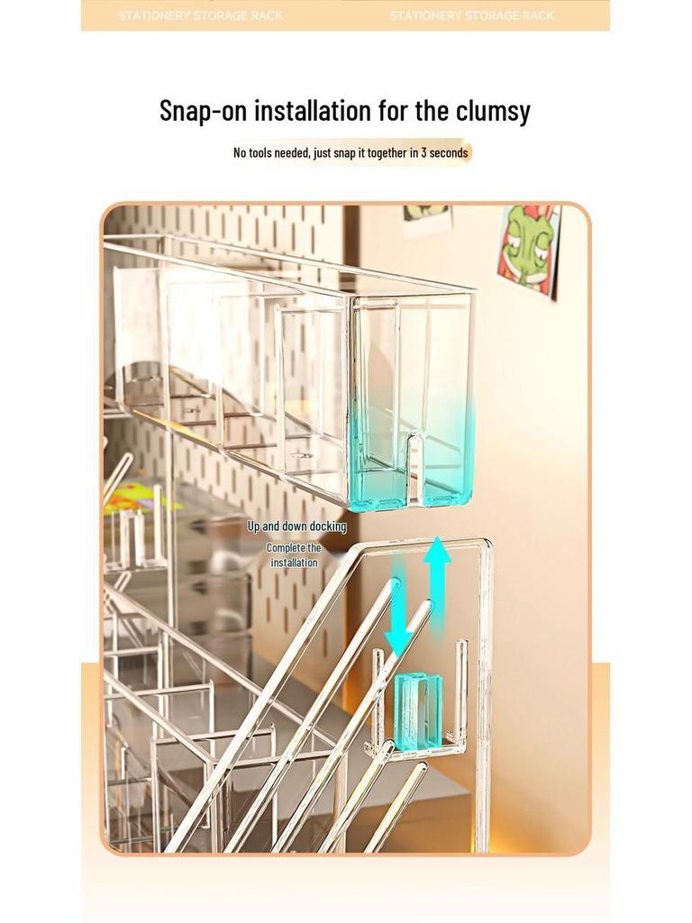 Large Capacity Acrylic Pen Holder for Watercolor and Drawing Pens - Compartmented Storage and Display Rack