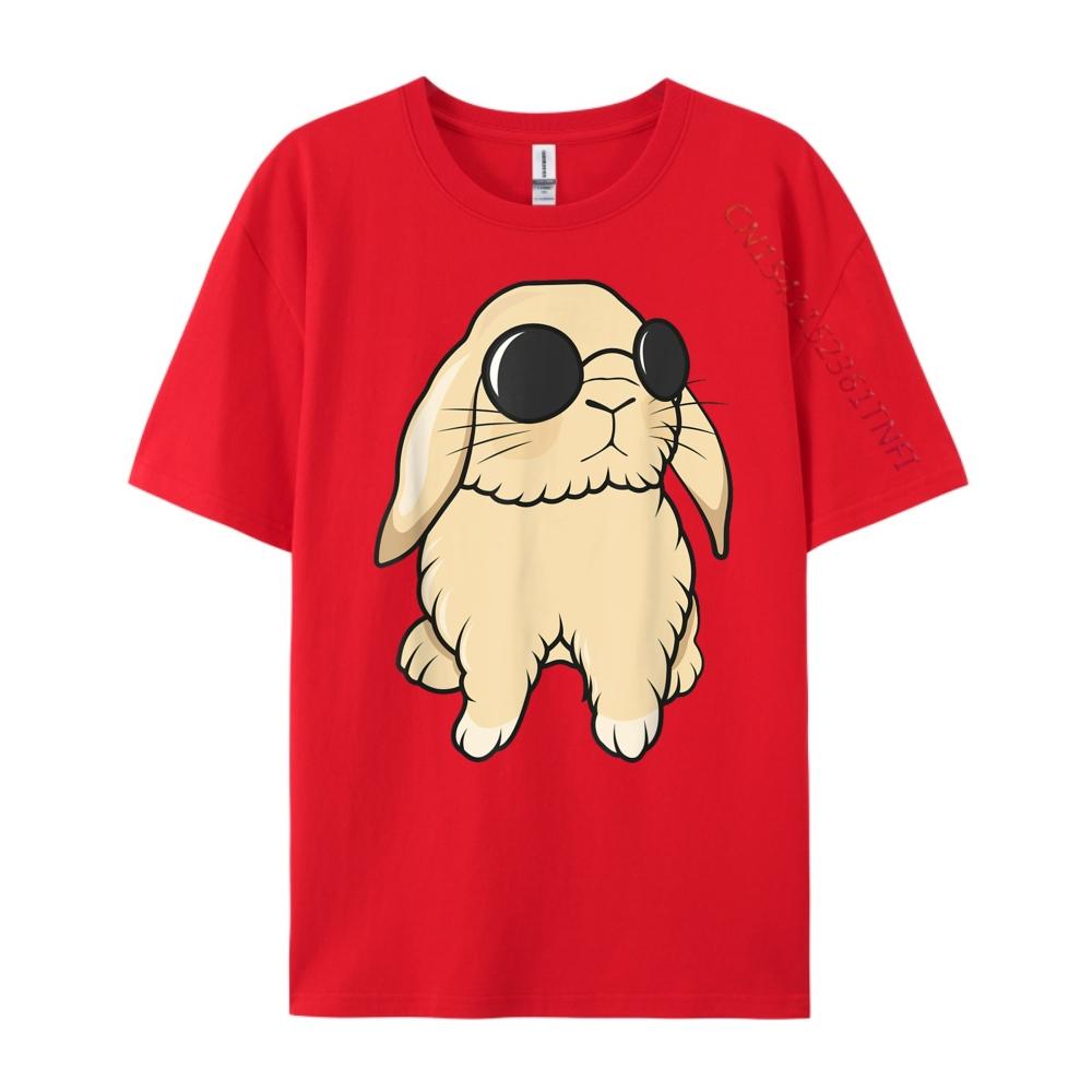 Милый мини-кролик породы Голландский карликовый Кролик Любитель Солнцезащитные очки Пасха Серый Футболка Графическая футболка Футболка с коротким рукавом Фигурки S