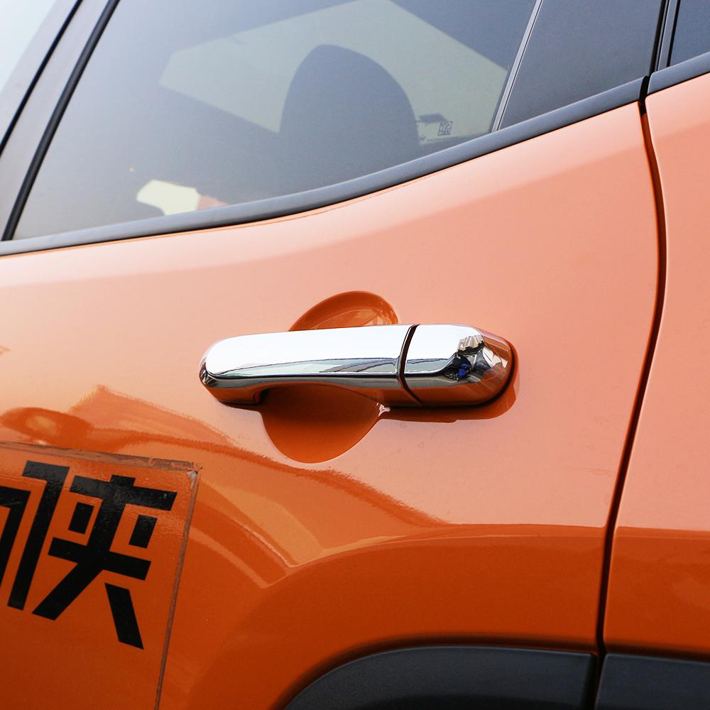 For Jeep Renegade 2014 2015 2016 2017 2018 2019 ABS Chrome Door Handle Catch Cover Trim Molding Exterior Stickers Interior Mirrors 6