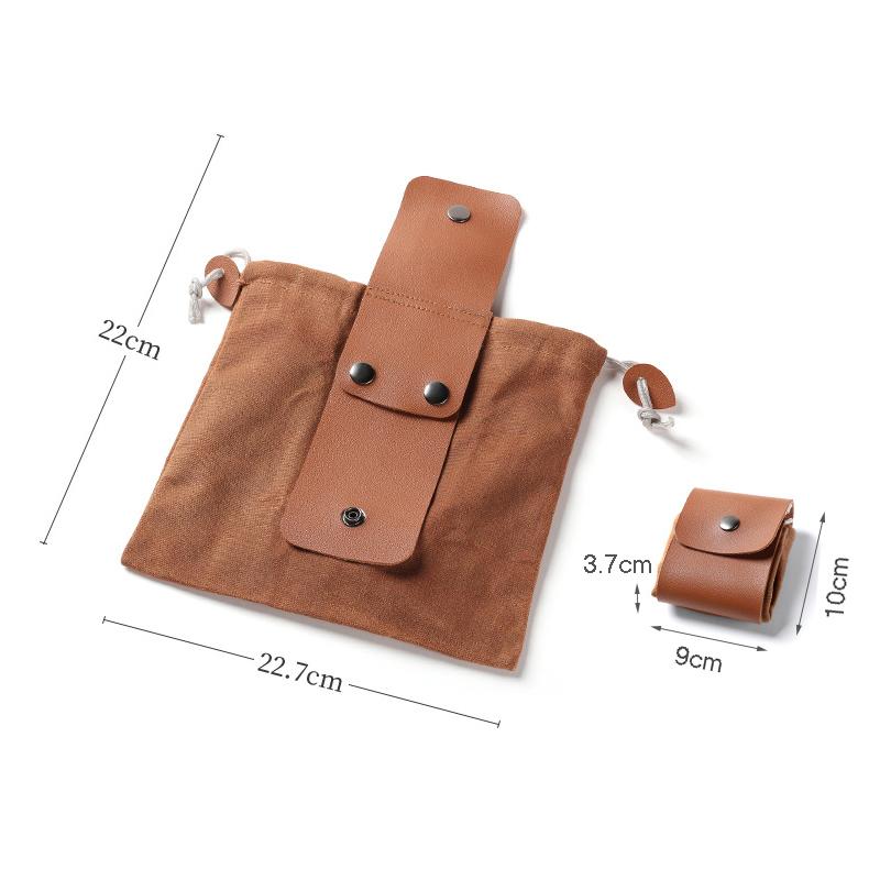 Portable Outdoor Foraging Bag,Fruit Picking Pouch,Collapsible,Berry Puch Storage,Leather Bushcraft Canvas Bag,Hiking and Camping