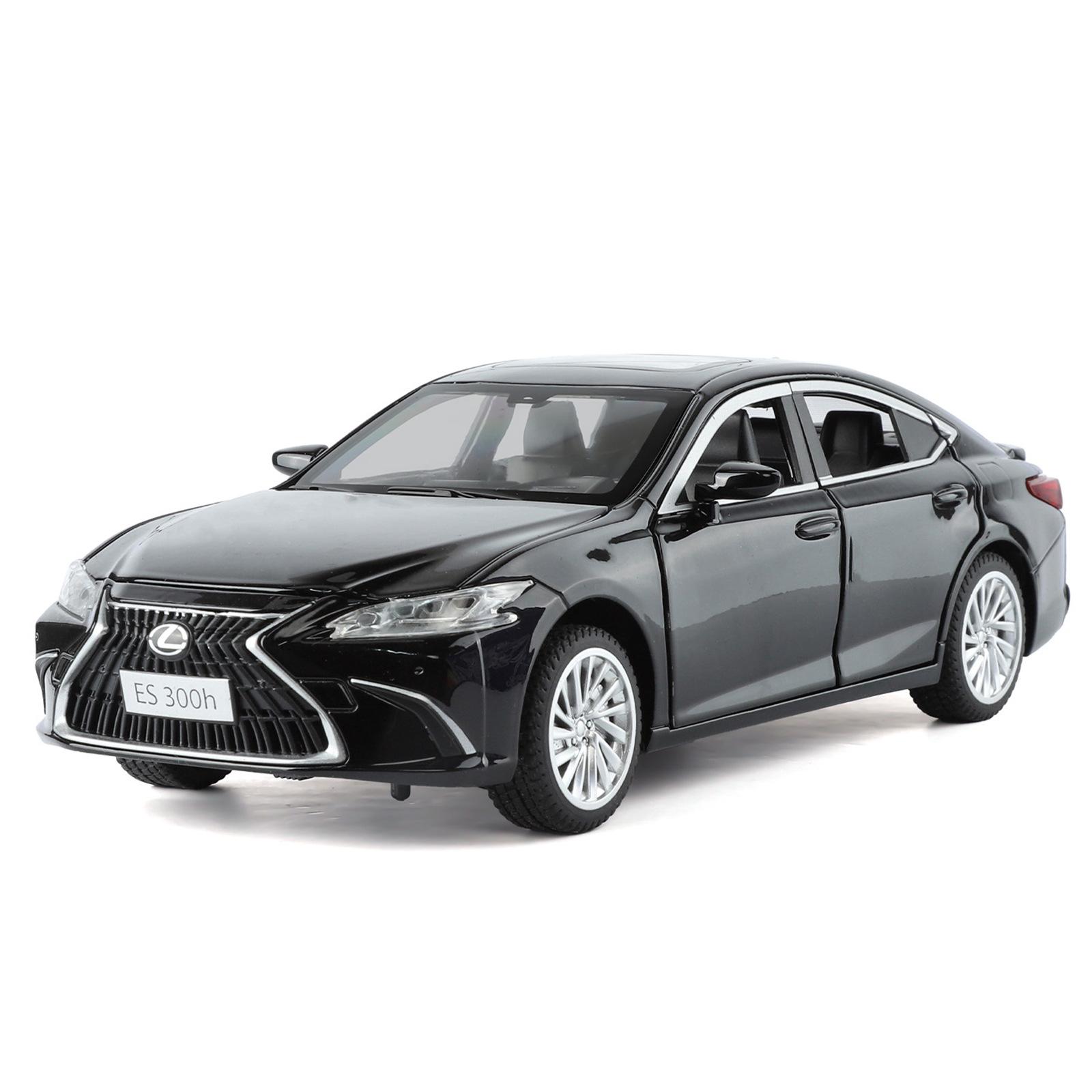 

1: 24 Lexus ES300H литая модель автомобиля со звуком и светом, головоломка, подарок на день рождения для родителей и детей, коллекционная игрушка, украшение чёрный