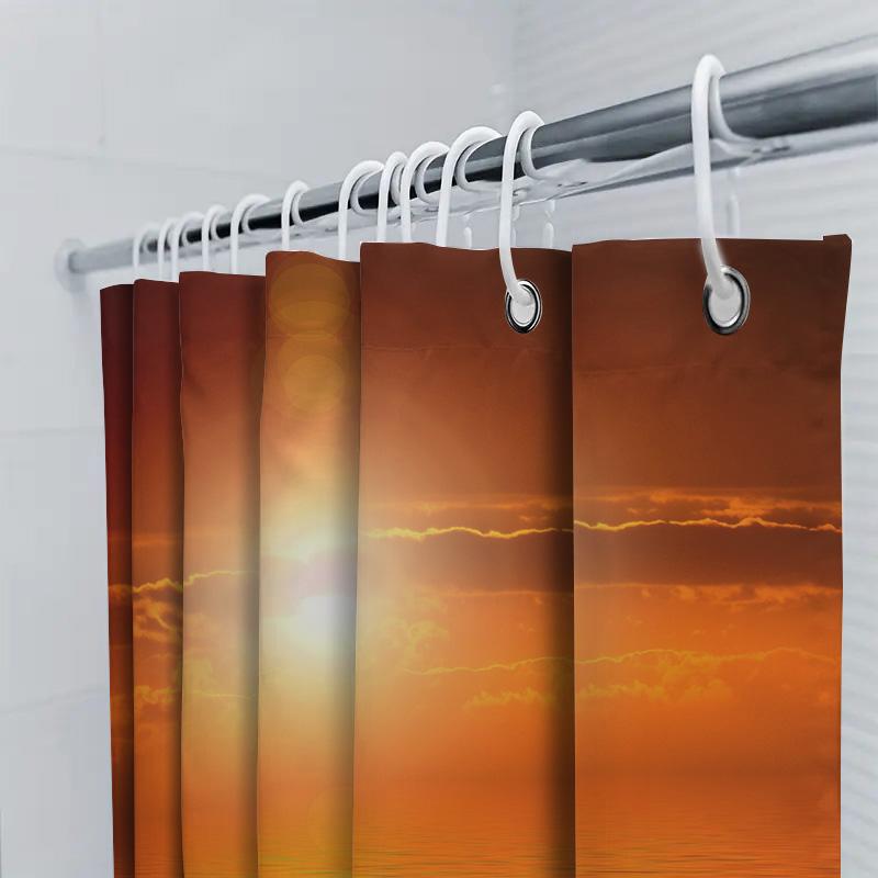 Red And Black Striped Waterproof Shower Curtain Set For Bathroom Decor Modern Style Washable Fabric Suitable For Hotel Homes Bla