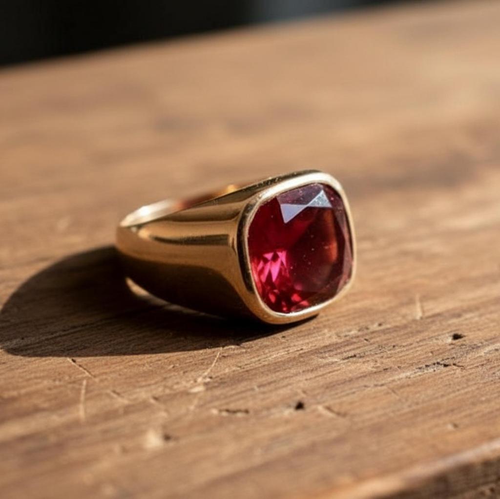 Pink Tourmaline Signet Ring, 925 Solid Sterling Silver, Cushion Shape Gemstone Ring, Handmade Jewelry