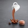 Figura de Taza de Café que se Derrama Flotante, Estatua Divertida de Taza de Café con Salpicadura al Verter, Escultura de Café de Resina Novedosa para Cocina, Bar, Oficina, Decoración de Cafetería