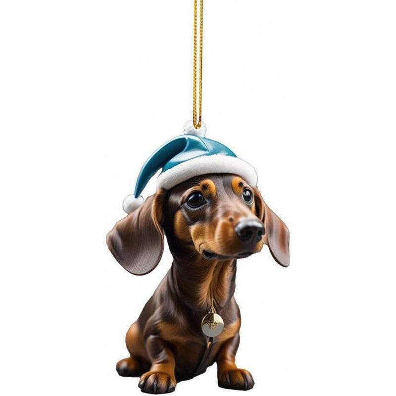 Hanging Pendant Car Xmas Tree Ornament Dog Ornaments Hanging Dog Hanging Pendant For Pet Lovers Christmas Seasonal Display