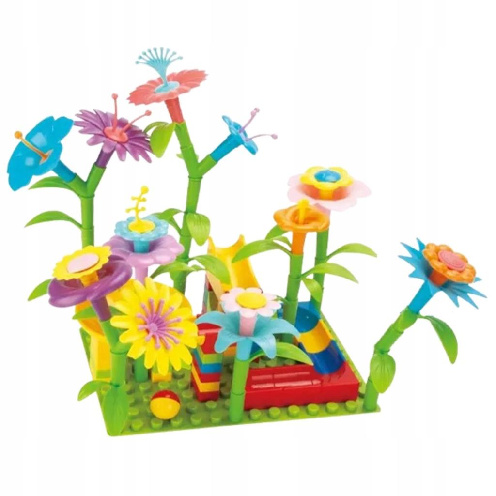 Flower Construction Blocks Educational 2in1 Ball Track Creative Garden 99
