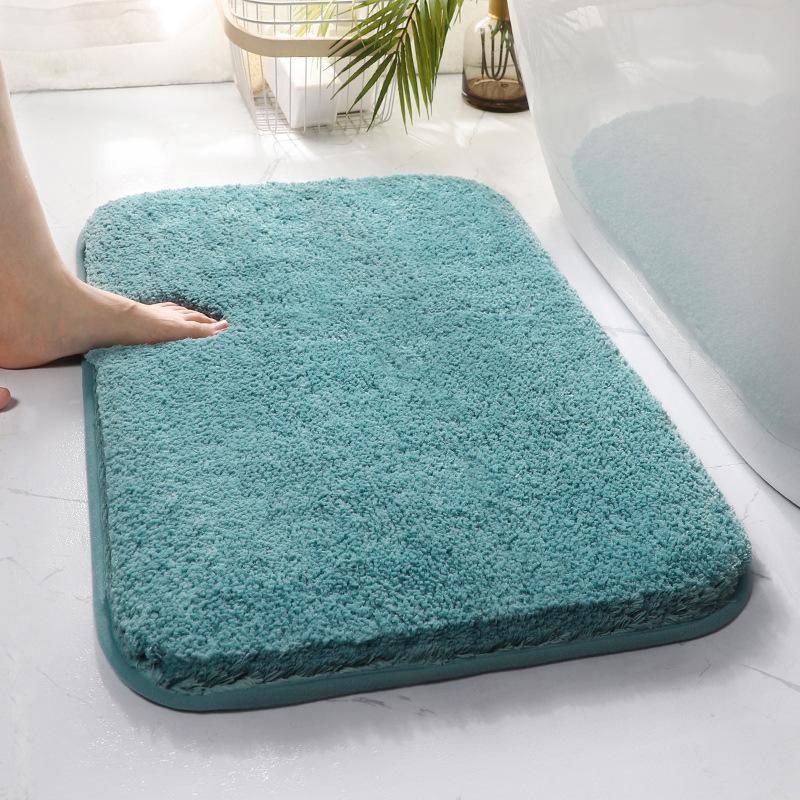 Machine Washable Durable Toilet Mat Thickened Bathroom Carpet Long Hair Carpet Water Absorbtion Anti Slip Bathroom Mat