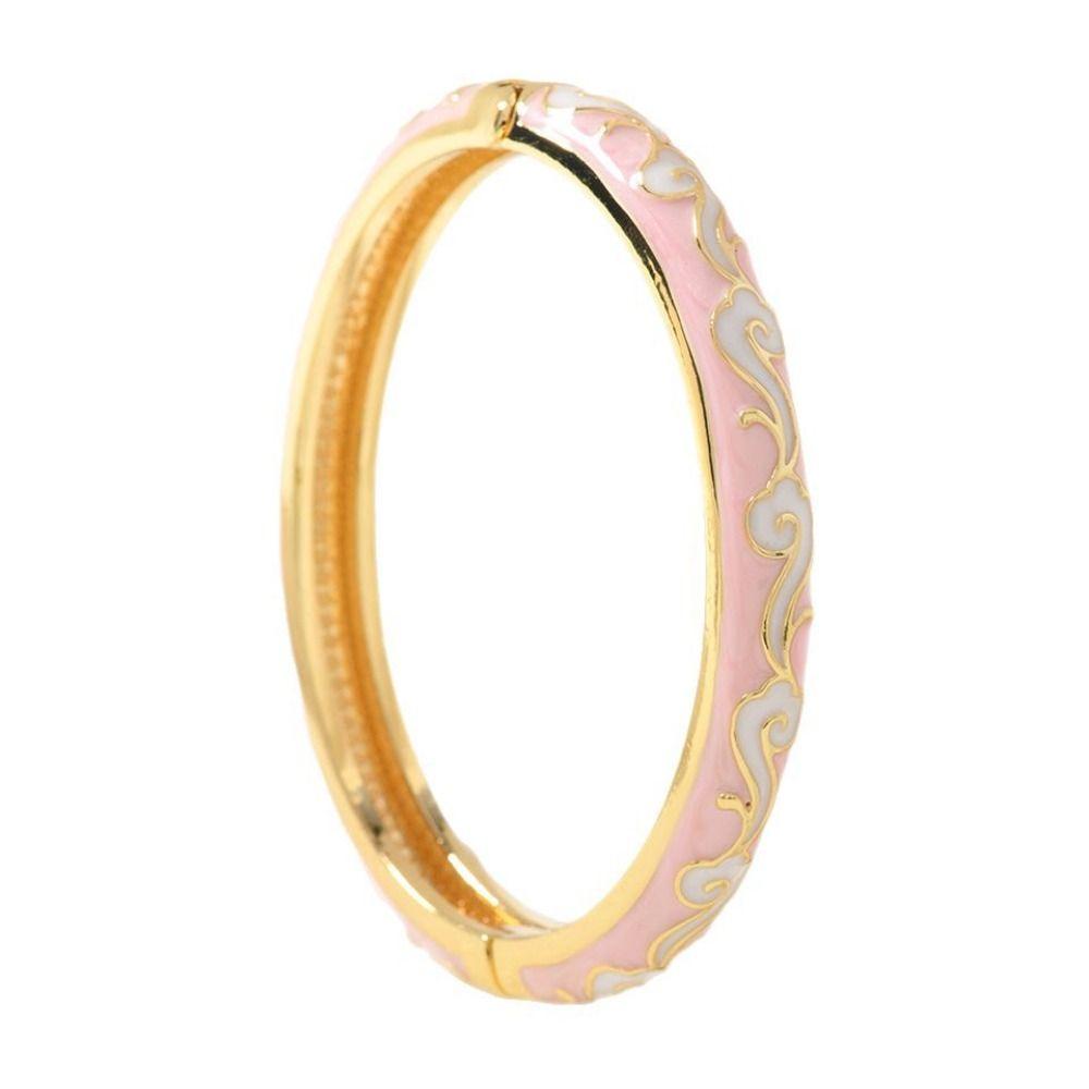 Enamel Vintage Cloisonne Bangle Traditional Women's Hand Bracelet Hollow Out Flower Bangle  Woman