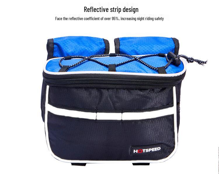 Waterproof Bicycle Top Tube Bag with Rain Cover - Four-in-One Mountain Bike Front Bag