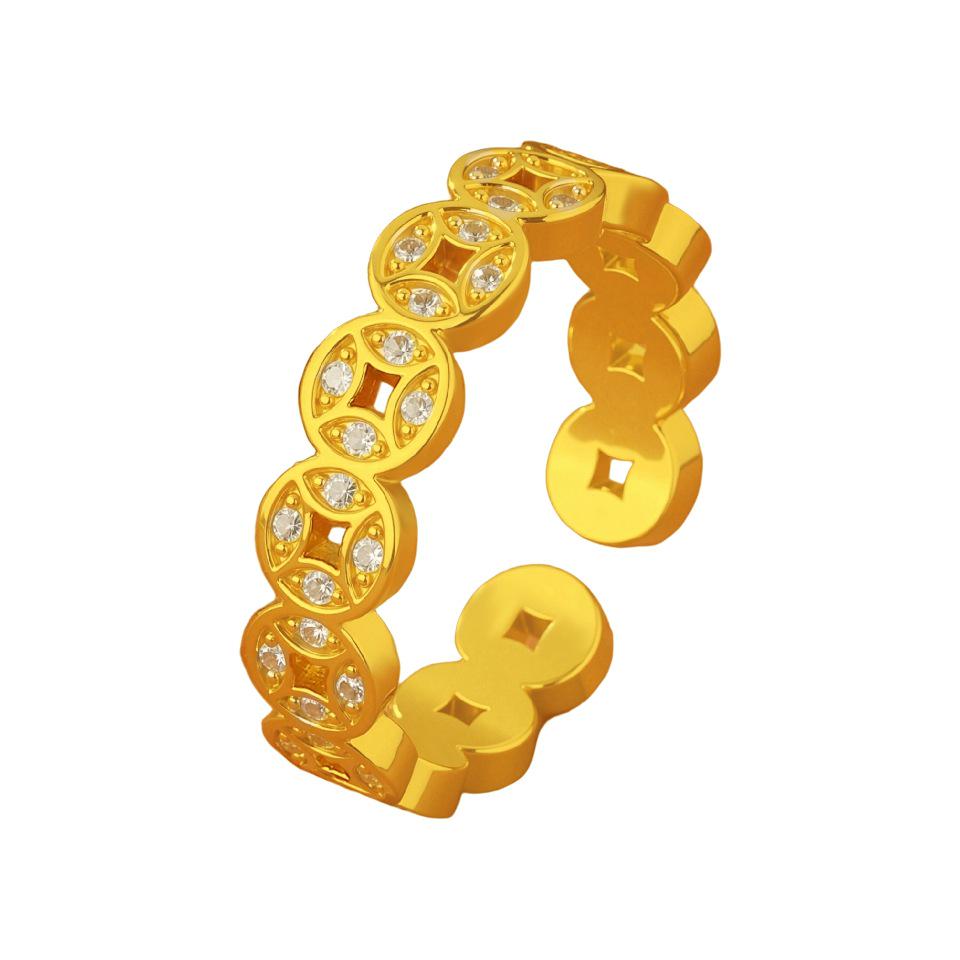 Bague Ouverte Style Chinois Rétro en Cuivre 2025 pour Femmes – Design Simple et Polyvalent