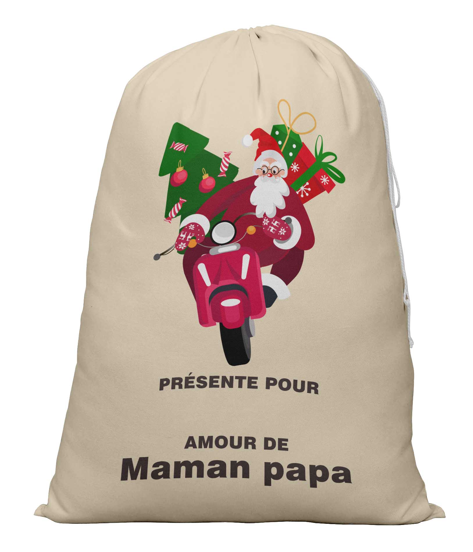 

Printtoo 2 Pcs Large Santa Sacks with Drawstring Canvas Xmas Gifts Bags for Kids Christmas 27x20 Inch 27 x 20 Inches бежевий
