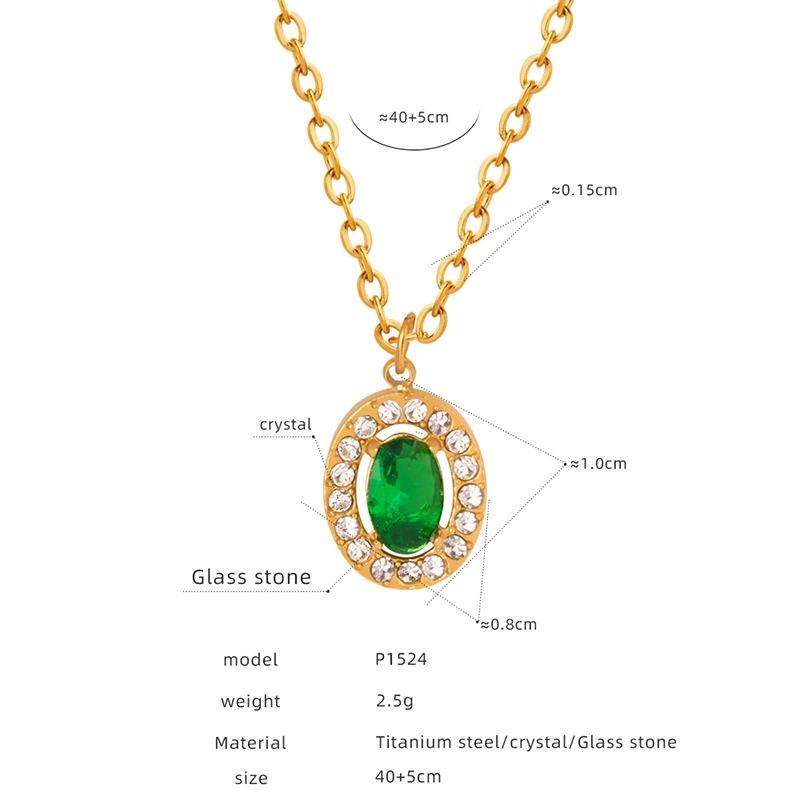 LT-P1521 New Retro Style Light Luxury French Pendant Necklace Titanium Steel 18K Gold/Silver Plated Zircon Heart Shape Jewelry
