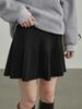 Melanoid Brown High-Waist Pleated Knit Skirt for Women - A-line, Slimming, and Perfect for Spring & Autumn