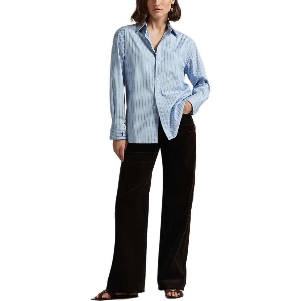 Polo Ralph Lauren FW25 Striped Pointed Collar Loose Long Sleeve Shirt Women shirts WMPOSHTNDO20921-400
