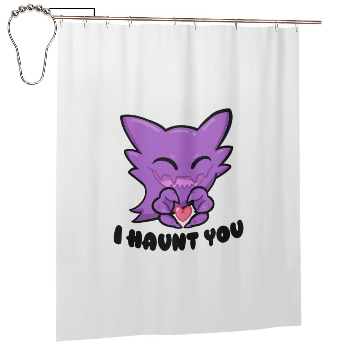 

Haunter I Haunt You Shower Curtain Bathroom Polyester Waterproof Bath Curtains With Hooks W60H190(CM)-1 Pcs