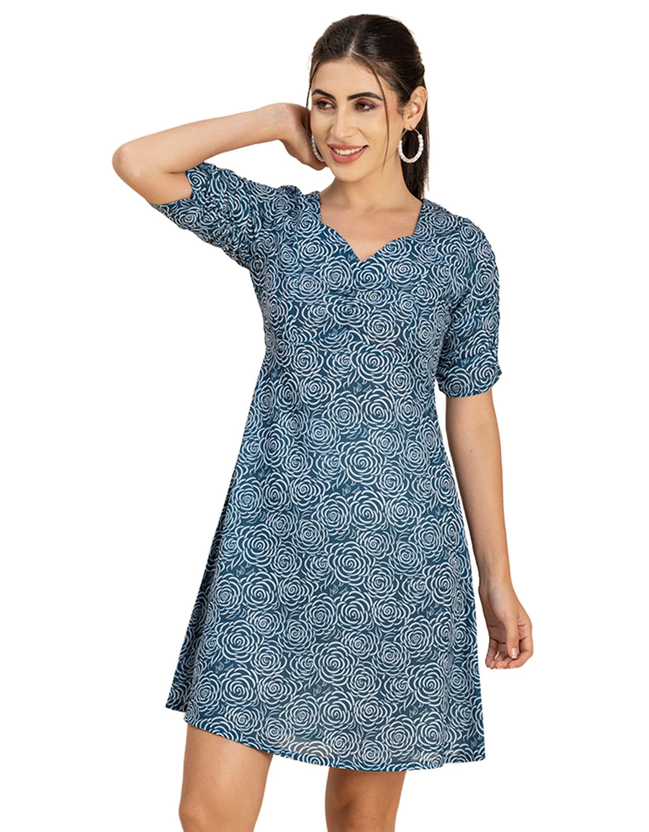 

Жіноча міні-сукня Moomaya з короткими рукавами, вирізом у формі серця, сукня трапеції XXL синій