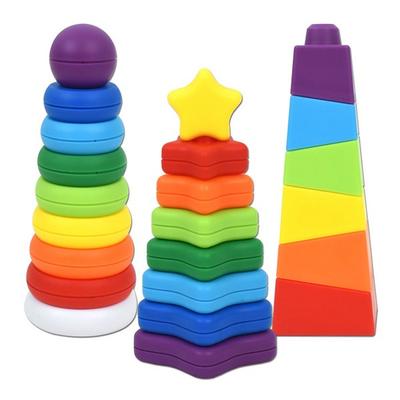 Oz Toy Rainbow Stacking Star + Top + One Set, Mixed Colors, 1 Set, Korean Baby Products