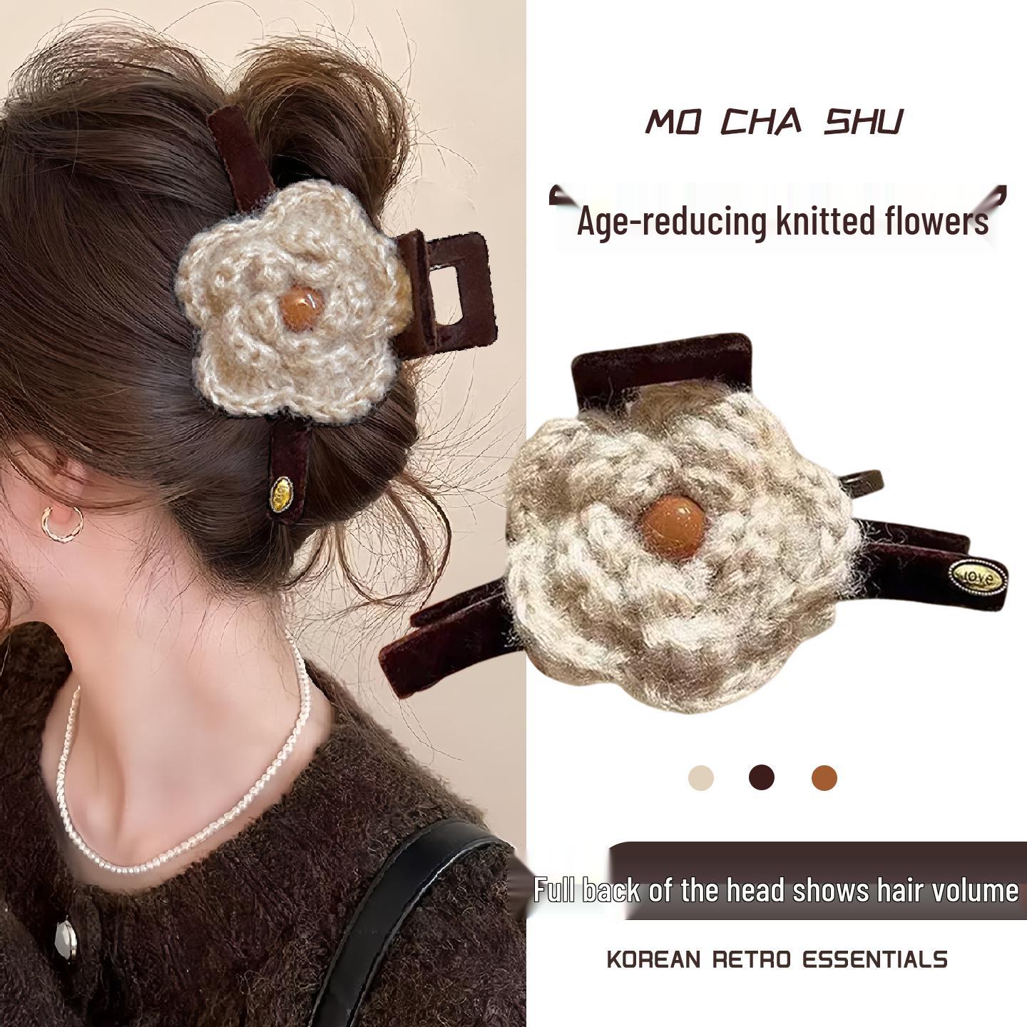 

Brown Plush Flower Claw Clip for Women: Elegant and Versatile Hair Accessory for Updos and More.