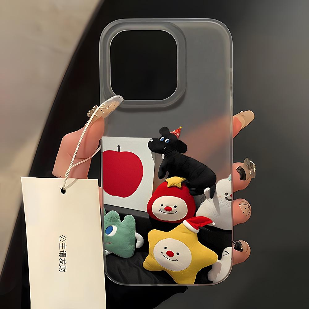 

Чехлы для мобильных телефонов iPhone 11 13 15 Pro Max 12 14 Pro Max Чехол для iPhone 16 15 Plus 13 Pro 12 Матовая текстура с рисунком в виде мультяшных цветов iPhone 16 Pro Max чёрный