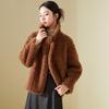 KAISER Women's Lamb Shearling Motorcycle Style Wool Coat
