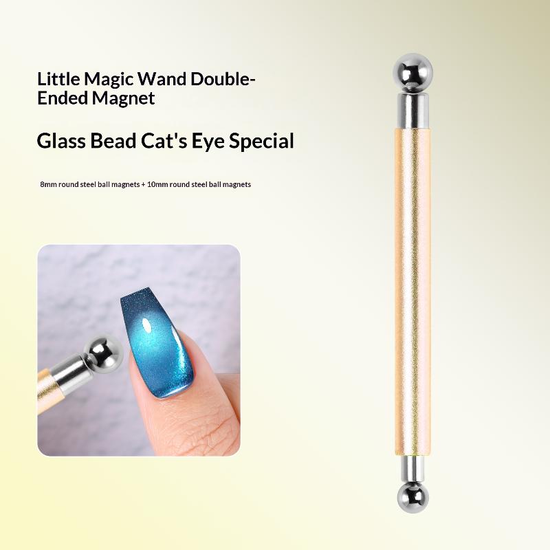 Double Headed Strong Magnetic Stick Cat Eye Magnet With 2 Steel Balls Nail Art Cylindrical For Uv Gel Polish Manicure Pen Tools