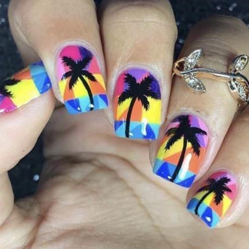 Coconut Print Nails for Summer Glam
