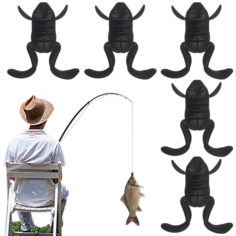 5 pezzi esca per rana con zampe a forma di calcio 4 cm esca galleggiante Luya Frog 10g esca per la pesca attraente per acqua salata e acqua dolce