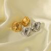 Stainless Steel Geometric Shape Shape Earrings For Women Gold Sliver Color Pierce Ear Stud