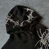 Y2K Gothic Retro Printed Hoodie Loose Fit Pullover Sweatshirt Men Women Teenagers