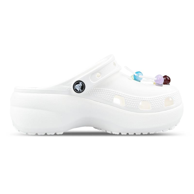 Crocs Classic clog EVA Dopamine Three-dimensional Pendant Lollipop Element Gift Box Hole Shoes Women's White
